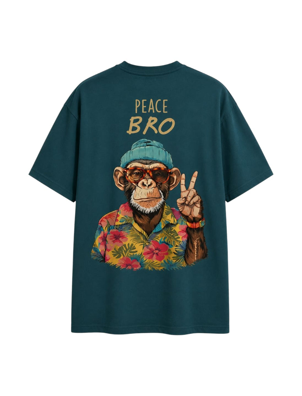 Peace bro Petrol Blue boxi fit t-shirt