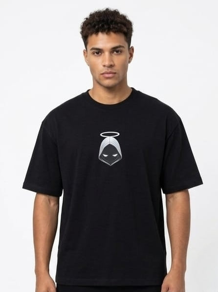 shadow angel black boxi fit t-shirt