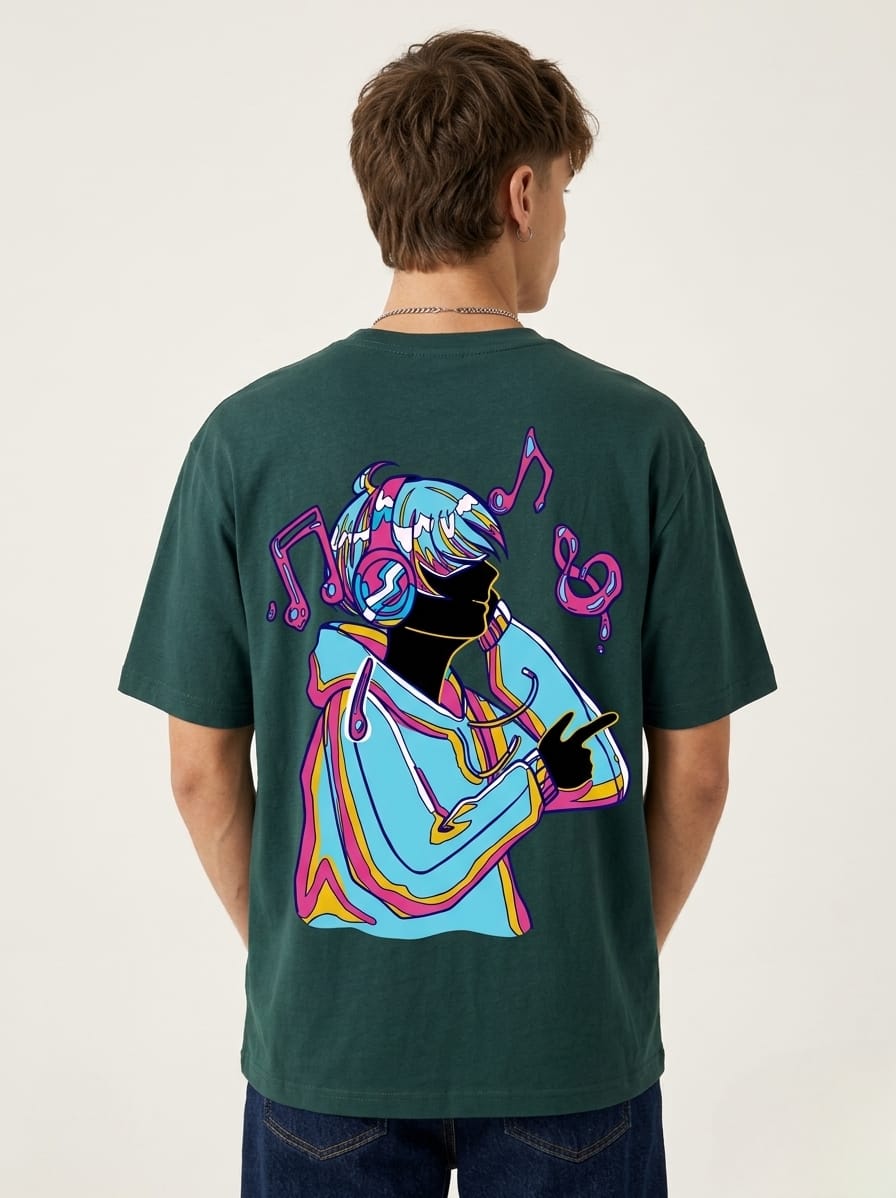 Music is my jam petrol blue boxi fit t-shirt