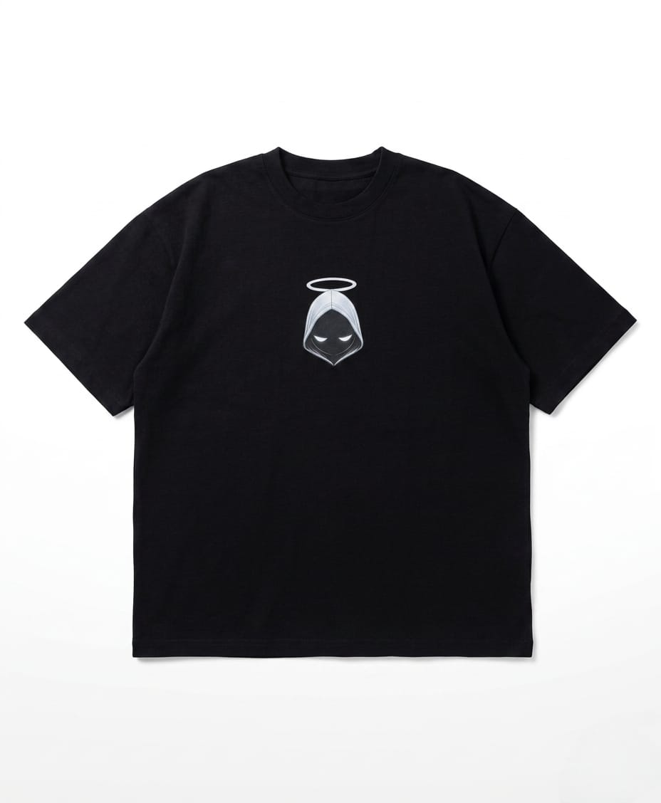 shadow angel black boxi fit t-shirt