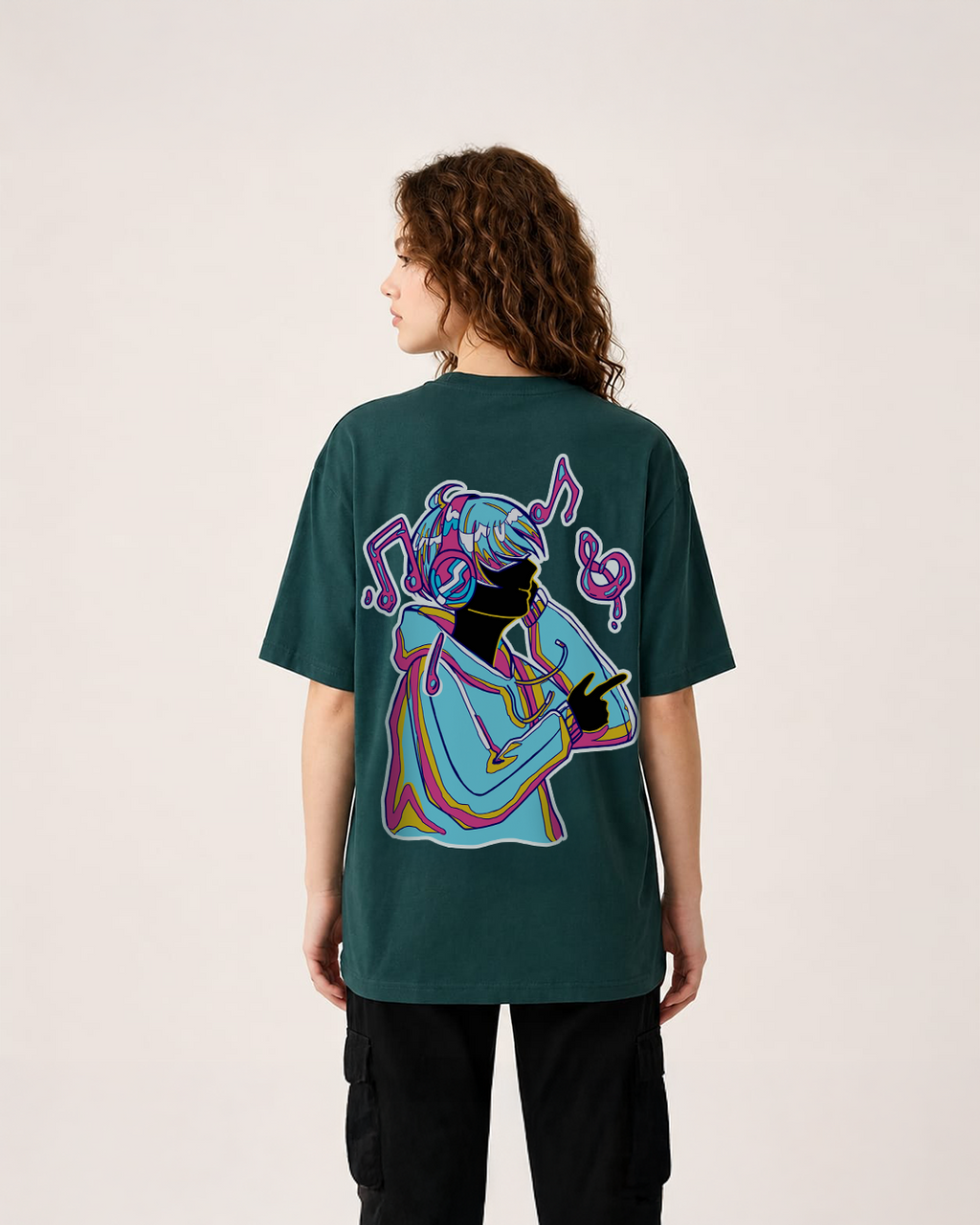 Music is my jam petrol blue boxi fit t-shirt