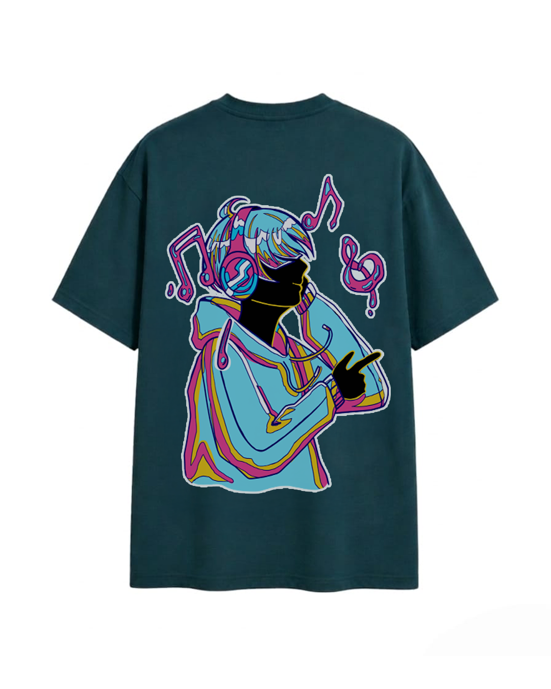 Music is my jam petrol blue boxi fit t-shirt