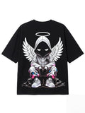 shadow angel black boxi fit t-shirt
